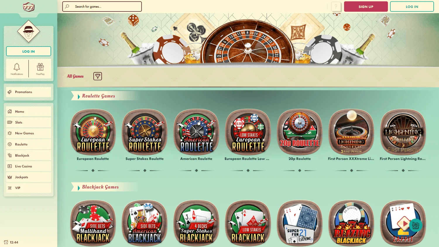 777 Casino desktop casino games